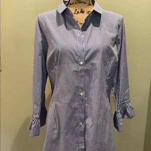 White & Blue stripe blouse.